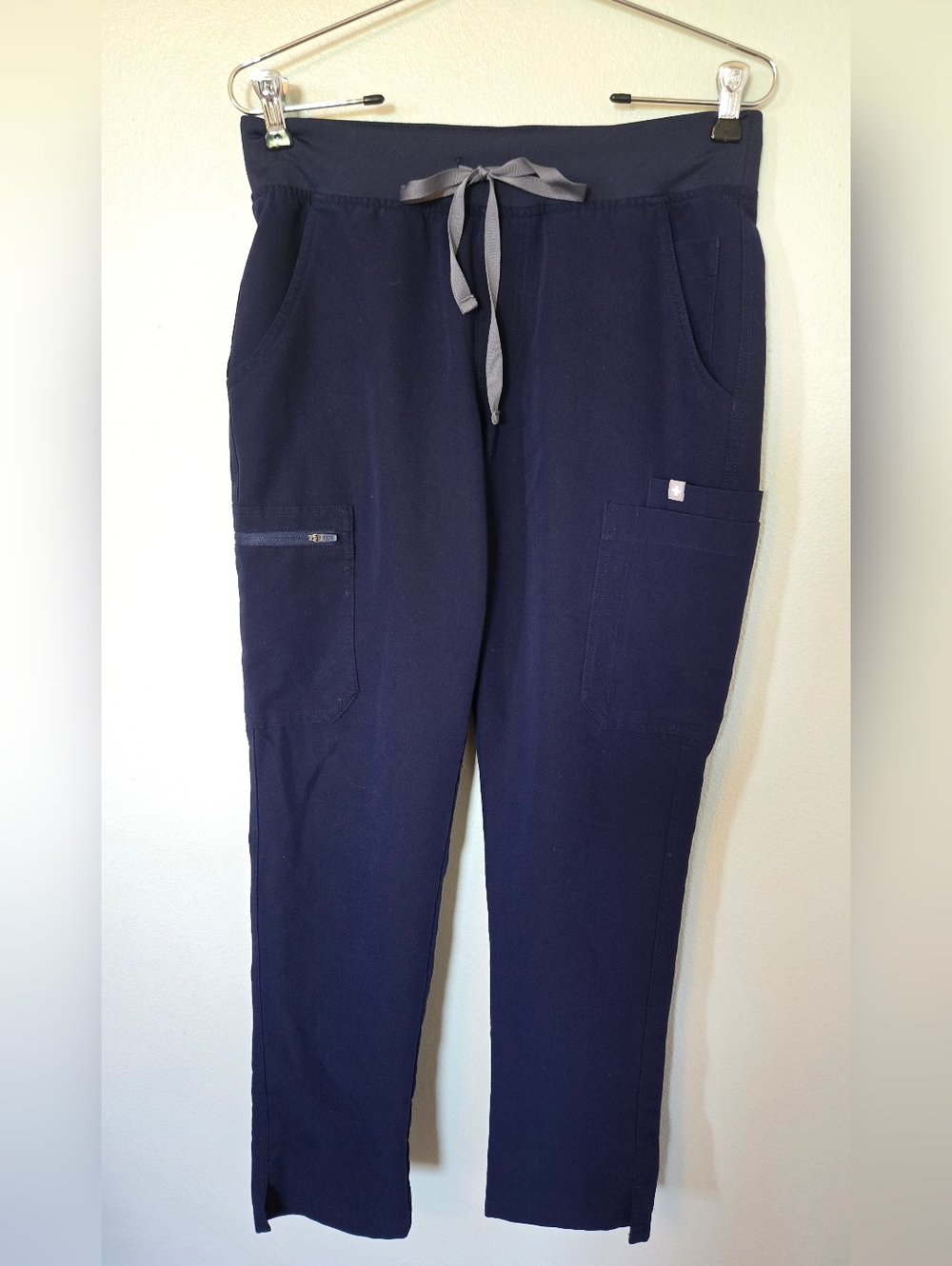 Figs | Navy Yola Elastic Waistband Skinny Scrub Pants Size Small
